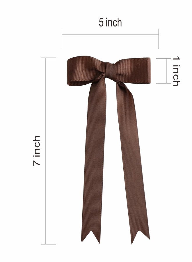 Meseey 30 Pcs 5 x 7 Inch Brown Grosgrain Ribbon Bows with Twist Tie Gift Bows for Gift Wrapping, Crafts, Parties (Brown,Width of 1") - Image 2